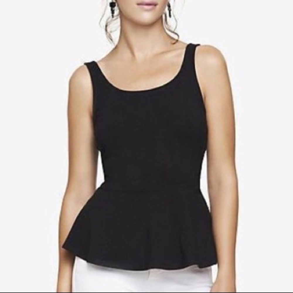 💙3/$30 | EXPRESS black zip back peplum top